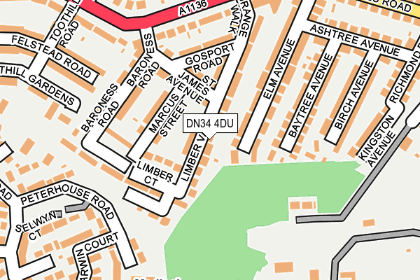 DN34 4DU map - OS OpenMap – Local (Ordnance Survey)