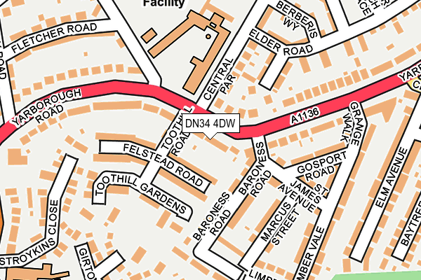 DN34 4DW map - OS OpenMap – Local (Ordnance Survey)