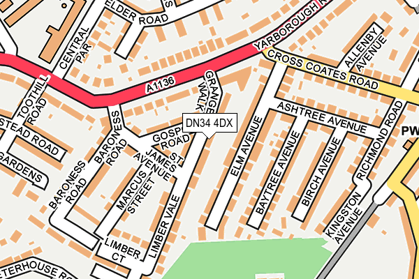 DN34 4DX map - OS OpenMap – Local (Ordnance Survey)