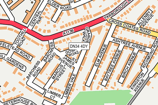 DN34 4DY map - OS OpenMap – Local (Ordnance Survey)