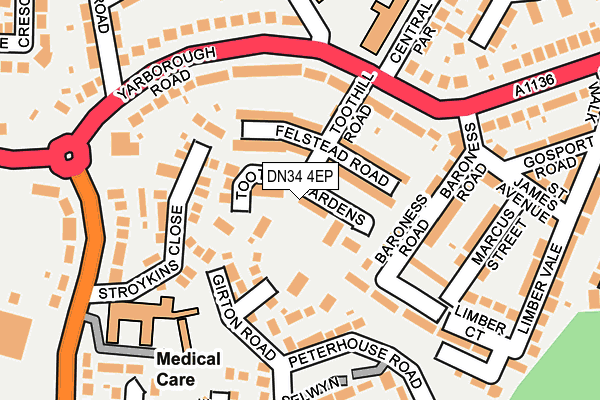 DN34 4EP map - OS OpenMap – Local (Ordnance Survey)