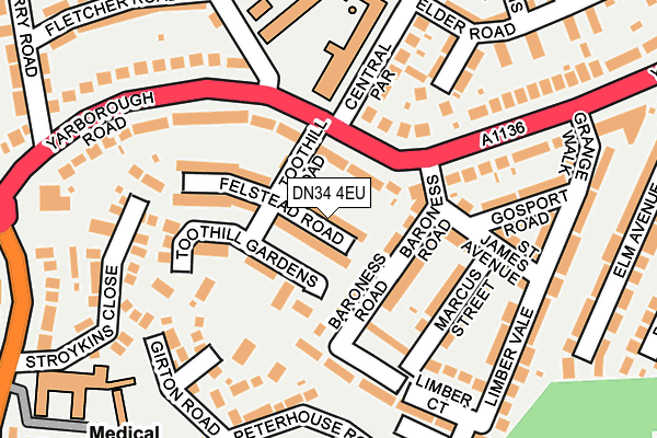 DN34 4EU map - OS OpenMap – Local (Ordnance Survey)