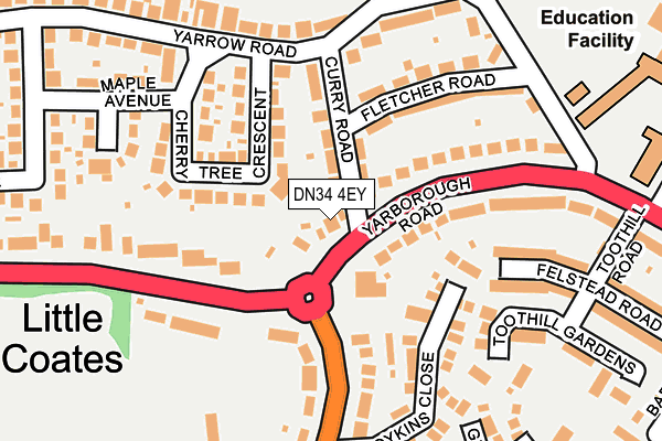 DN34 4EY map - OS OpenMap – Local (Ordnance Survey)