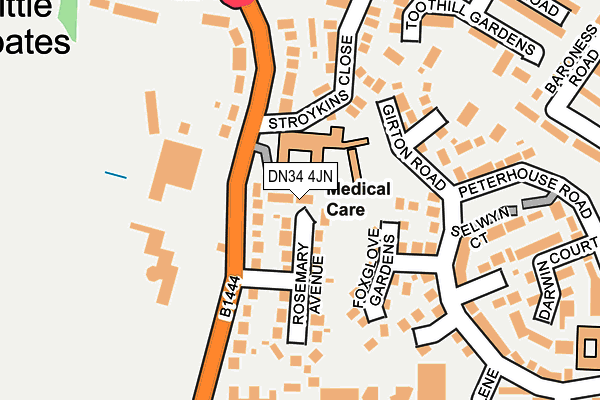 DN34 4JN map - OS OpenMap – Local (Ordnance Survey)
