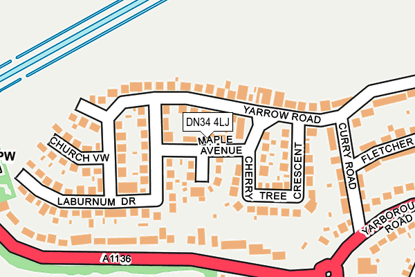 DN34 4LJ map - OS OpenMap – Local (Ordnance Survey)