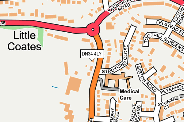 DN34 4LY map - OS OpenMap – Local (Ordnance Survey)