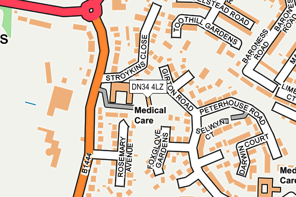DN34 4LZ map - OS OpenMap – Local (Ordnance Survey)