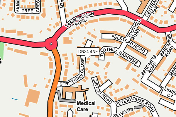 DN34 4NF map - OS OpenMap – Local (Ordnance Survey)