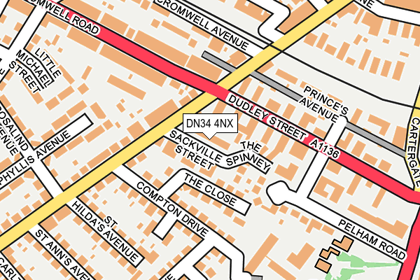 DN34 4NX map - OS OpenMap – Local (Ordnance Survey)