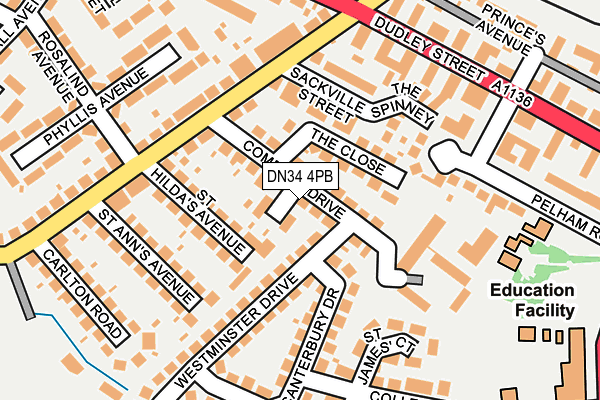 DN34 4PB map - OS OpenMap – Local (Ordnance Survey)