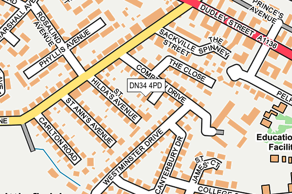 DN34 4PD map - OS OpenMap – Local (Ordnance Survey)
