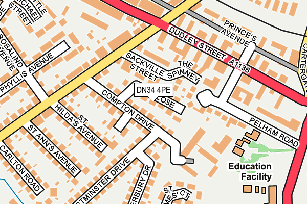 DN34 4PE map - OS OpenMap – Local (Ordnance Survey)