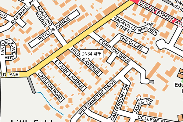 DN34 4PF map - OS OpenMap – Local (Ordnance Survey)