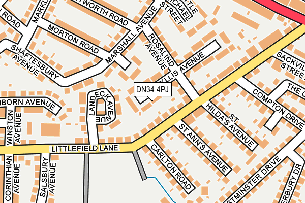 DN34 4PJ map - OS OpenMap – Local (Ordnance Survey)