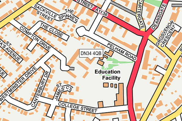 DN34 4QB map - OS OpenMap – Local (Ordnance Survey)