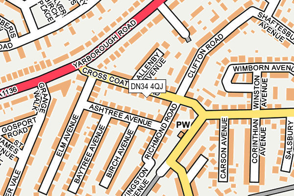 DN34 4QJ map - OS OpenMap – Local (Ordnance Survey)