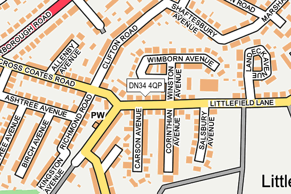 DN34 4QP map - OS OpenMap – Local (Ordnance Survey)