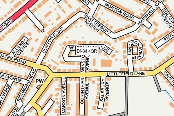 DN34 4QR map - OS OpenMap – Local (Ordnance Survey)