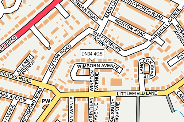 DN34 4QS map - OS OpenMap – Local (Ordnance Survey)