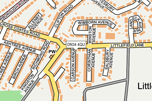 DN34 4QU map - OS OpenMap – Local (Ordnance Survey)
