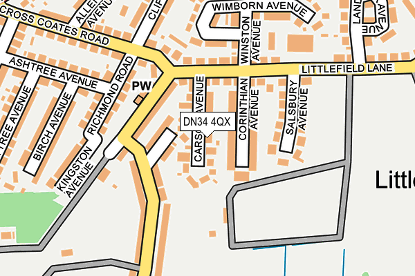 DN34 4QX map - OS OpenMap – Local (Ordnance Survey)