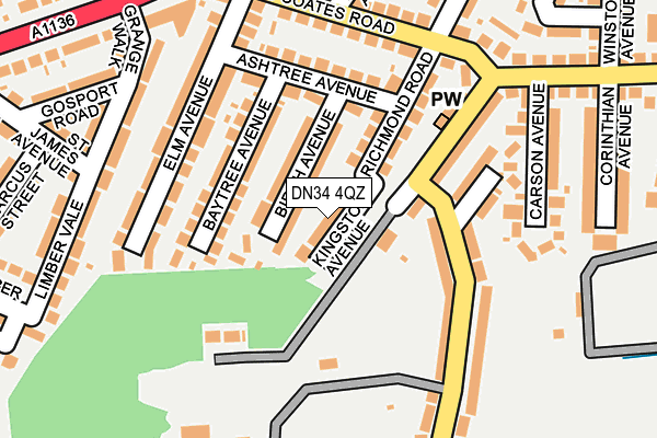 DN34 4QZ map - OS OpenMap – Local (Ordnance Survey)