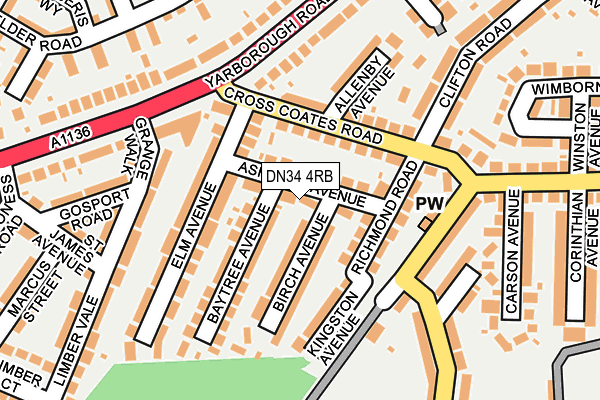 DN34 4RB map - OS OpenMap – Local (Ordnance Survey)