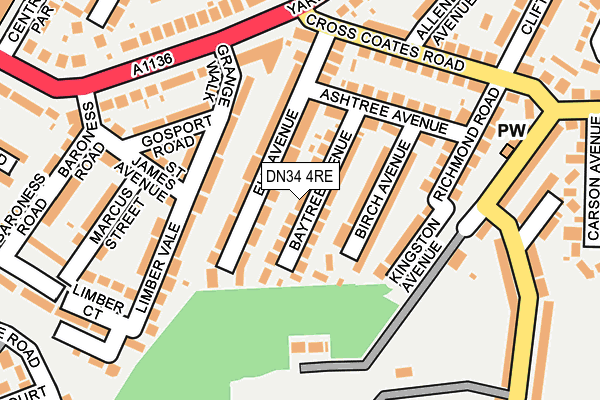 DN34 4RE map - OS OpenMap – Local (Ordnance Survey)