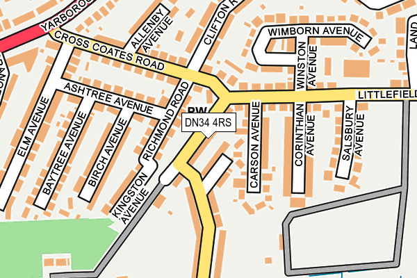 DN34 4RS map - OS OpenMap – Local (Ordnance Survey)