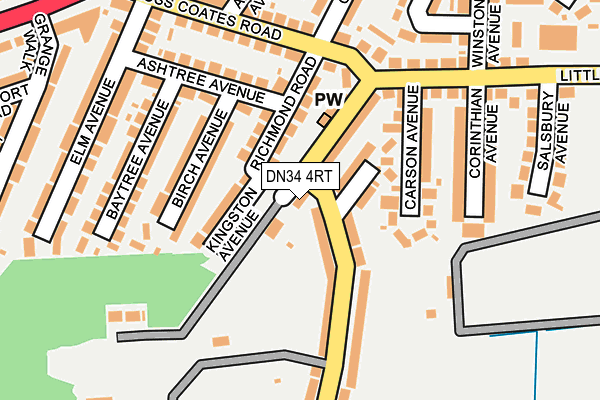 DN34 4RT map - OS OpenMap – Local (Ordnance Survey)