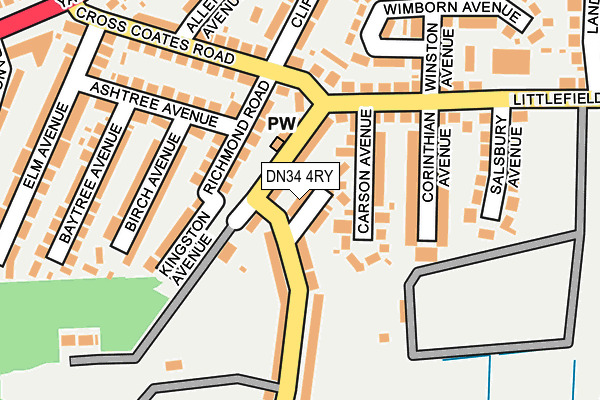 DN34 4RY map - OS OpenMap – Local (Ordnance Survey)
