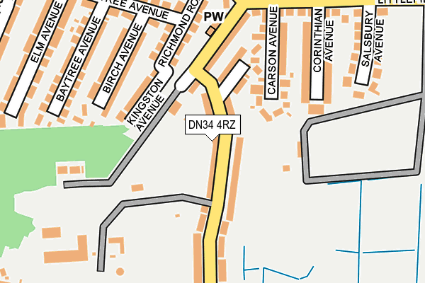 DN34 4RZ map - OS OpenMap – Local (Ordnance Survey)