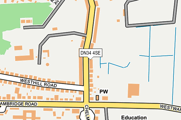 DN34 4SE map - OS OpenMap – Local (Ordnance Survey)