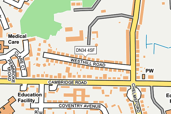 DN34 4SF map - OS OpenMap – Local (Ordnance Survey)