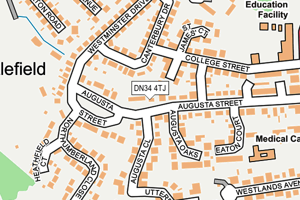 DN34 4TJ map - OS OpenMap – Local (Ordnance Survey)