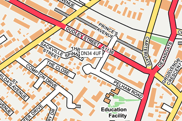 DN34 4UF map - OS OpenMap – Local (Ordnance Survey)