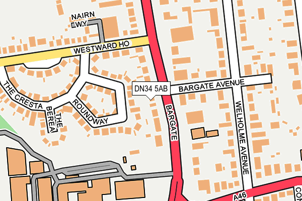 DN34 5AB map - OS OpenMap – Local (Ordnance Survey)