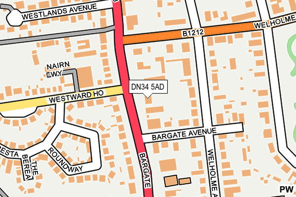DN34 5AD map - OS OpenMap – Local (Ordnance Survey)