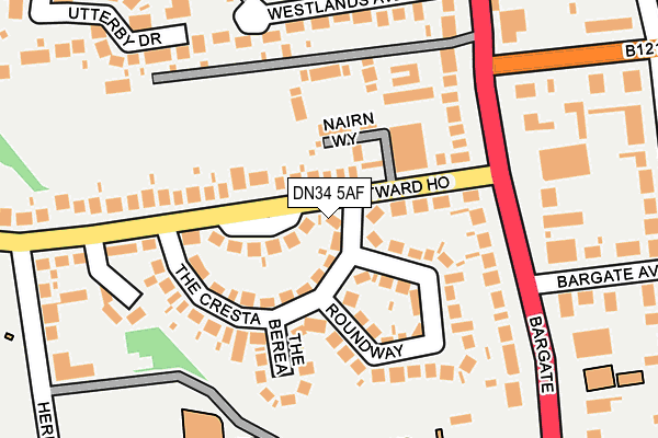 DN34 5AF map - OS OpenMap – Local (Ordnance Survey)