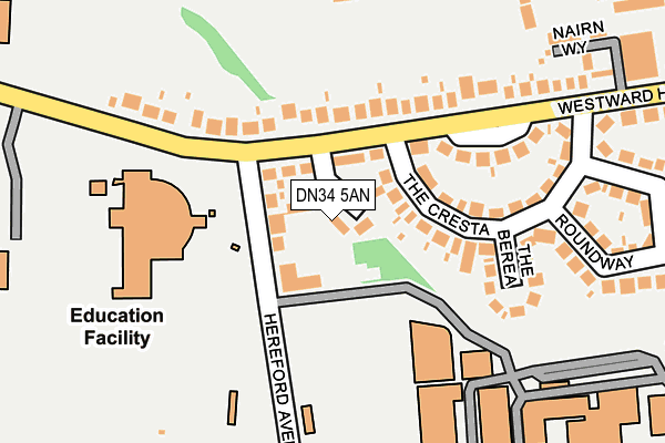 DN34 5AN map - OS OpenMap – Local (Ordnance Survey)