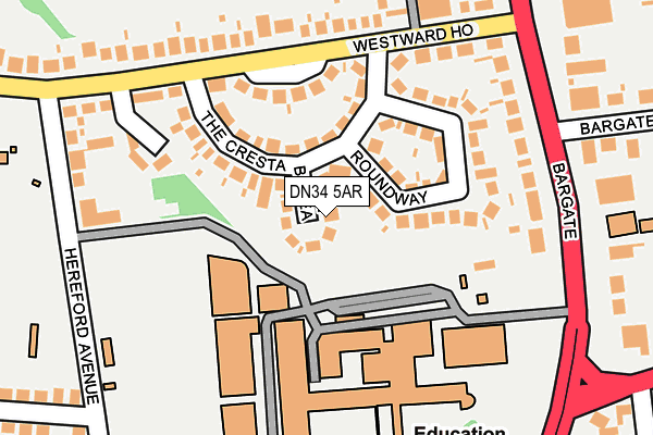 DN34 5AR map - OS OpenMap – Local (Ordnance Survey)