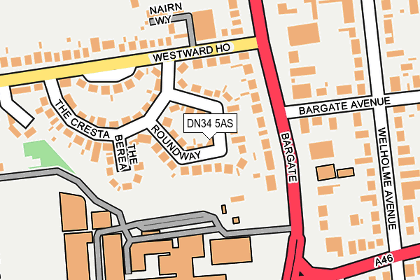 DN34 5AS map - OS OpenMap – Local (Ordnance Survey)