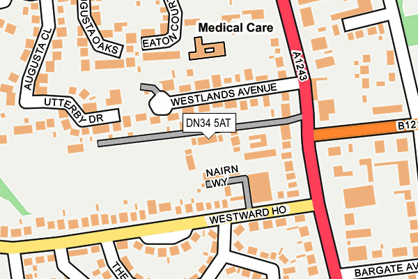DN34 5AT map - OS OpenMap – Local (Ordnance Survey)