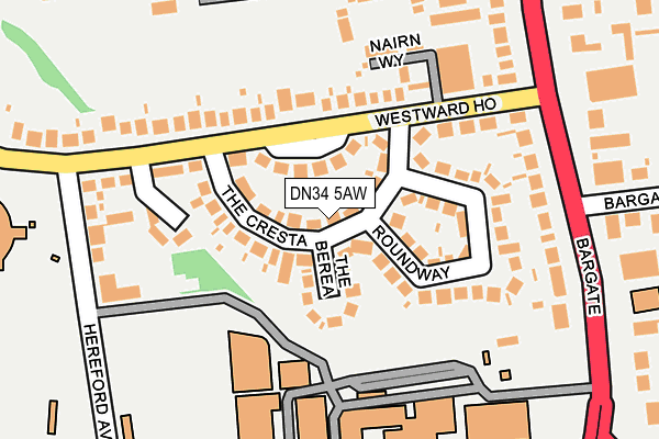 DN34 5AW map - OS OpenMap – Local (Ordnance Survey)