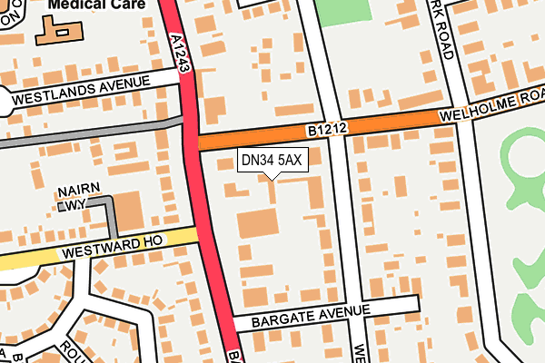 DN34 5AX map - OS OpenMap – Local (Ordnance Survey)