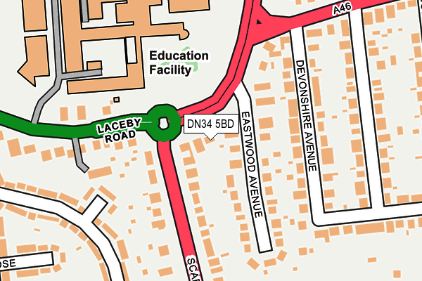 DN34 5BD map - OS OpenMap – Local (Ordnance Survey)