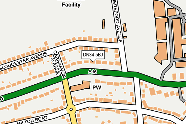 DN34 5BJ map - OS OpenMap – Local (Ordnance Survey)