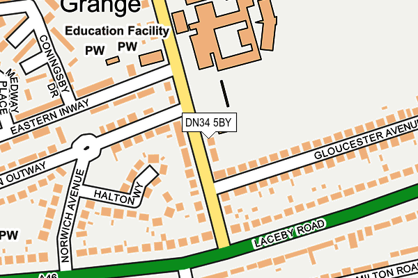 DN34 5BY map - OS OpenMap – Local (Ordnance Survey)
