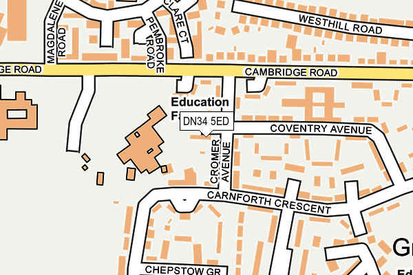 DN34 5ED map - OS OpenMap – Local (Ordnance Survey)