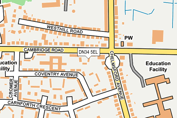 DN34 5EL map - OS OpenMap – Local (Ordnance Survey)